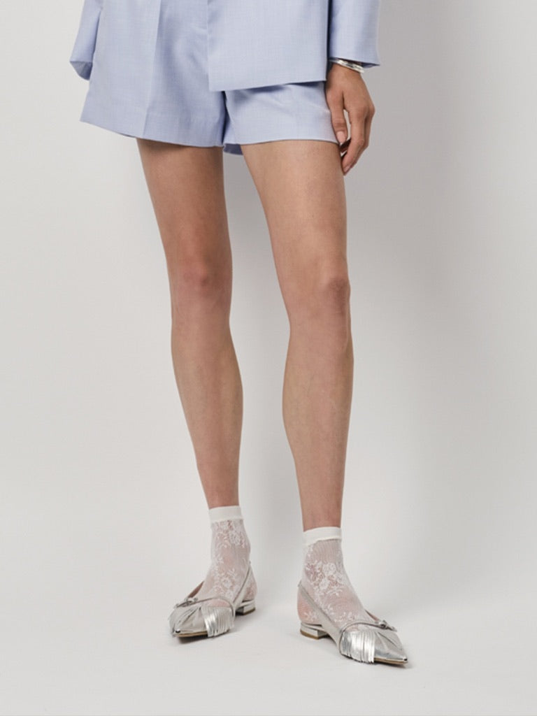 Flat Slingbacks Fringe Silver