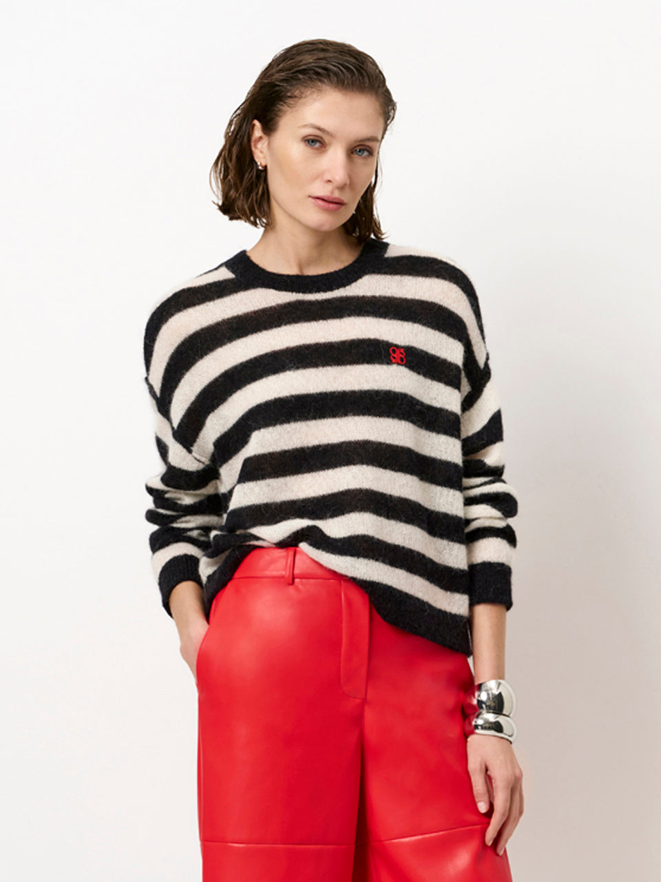 Rundhals-Strick Striped