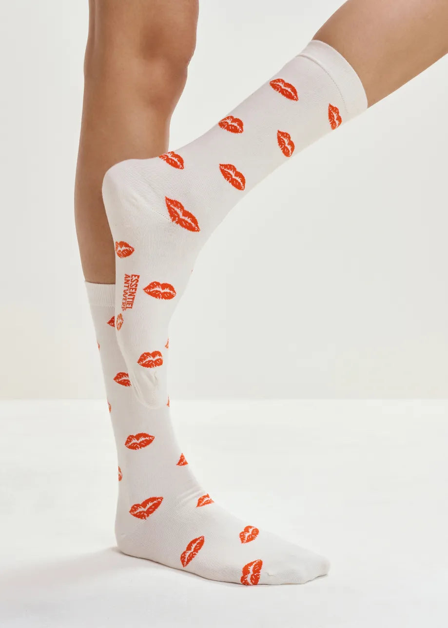 Socken aus Baumwollmischung mit Jacquard-Lippenmotiv
