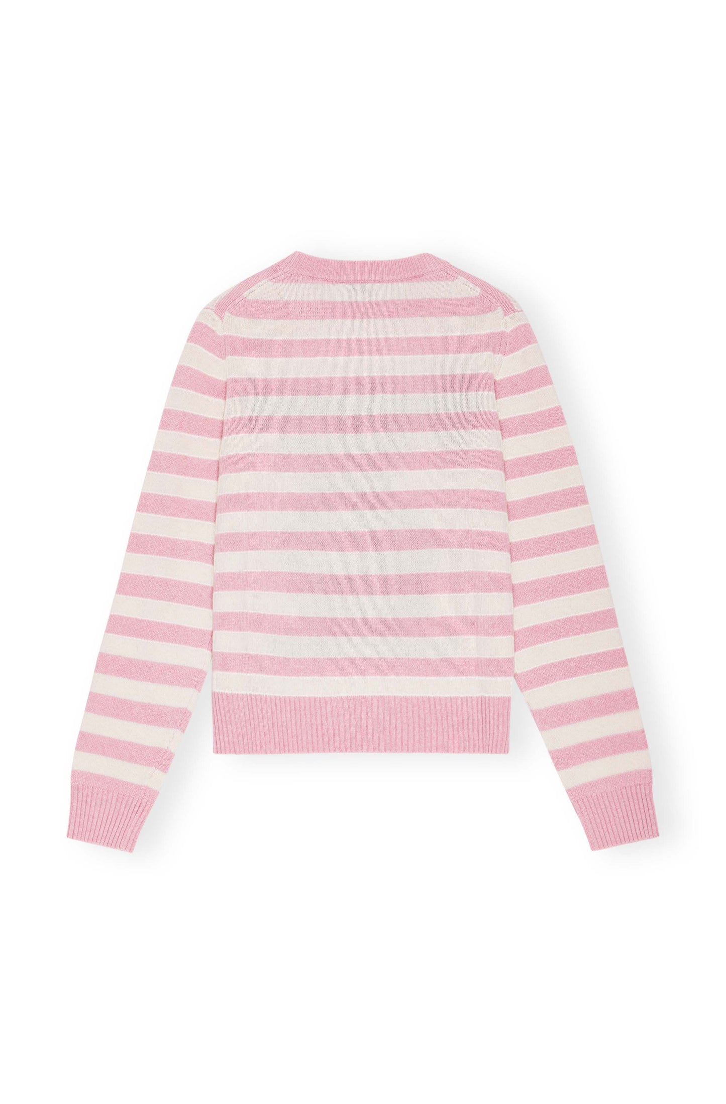 Striped Graphic Woolmix Bunny Cewneck Primrose Pink
