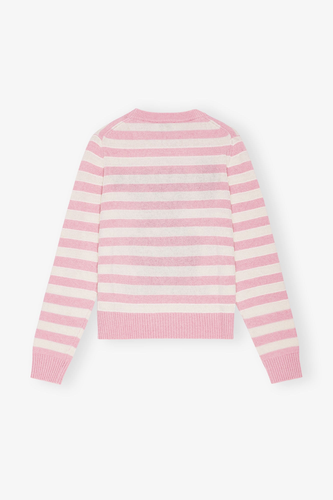 Gestreifter grafischer Bunny-Wollpullover