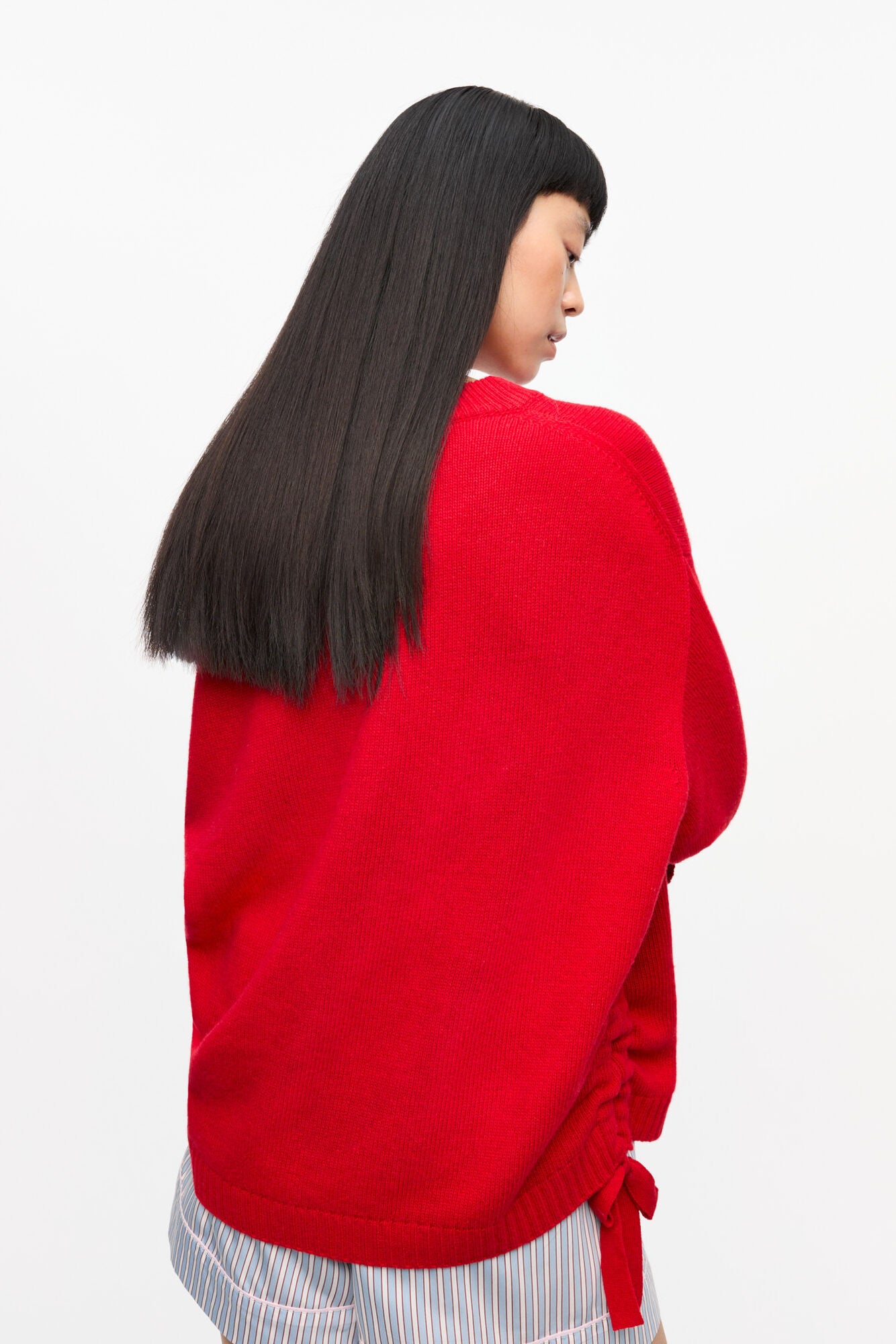 Roter Oversize-Pullover aus Future-Wollmischgewebe