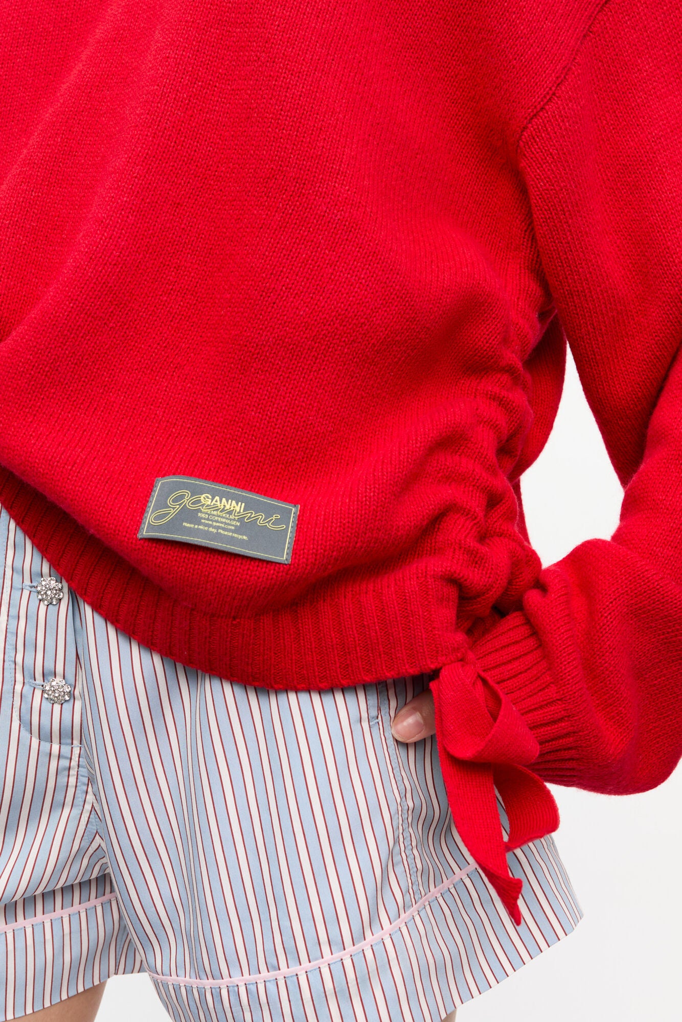 Roter Oversize-Pullover aus Future-Wollmischgewebe