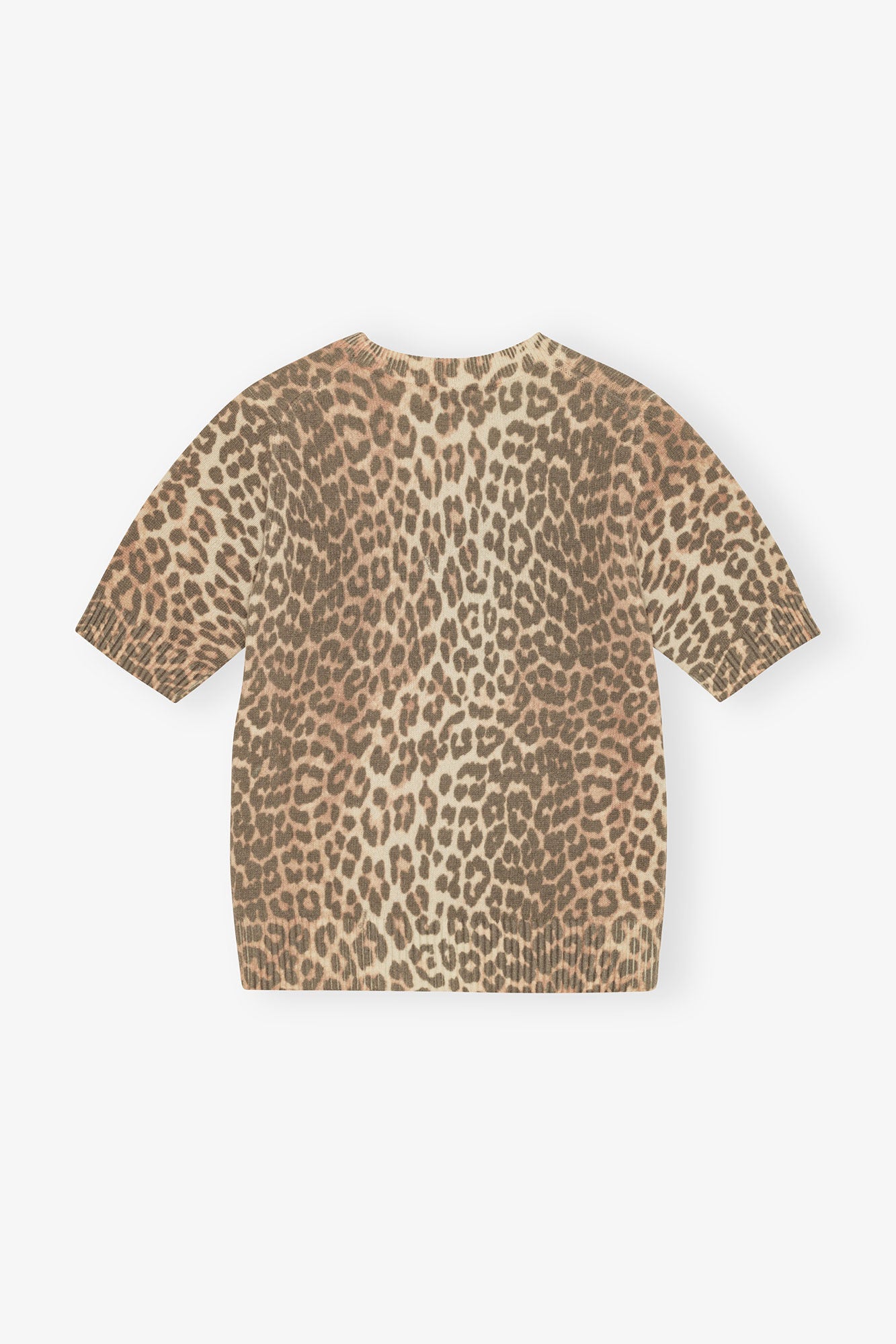 T-Shirt aus Wollmischung mit Leomuster