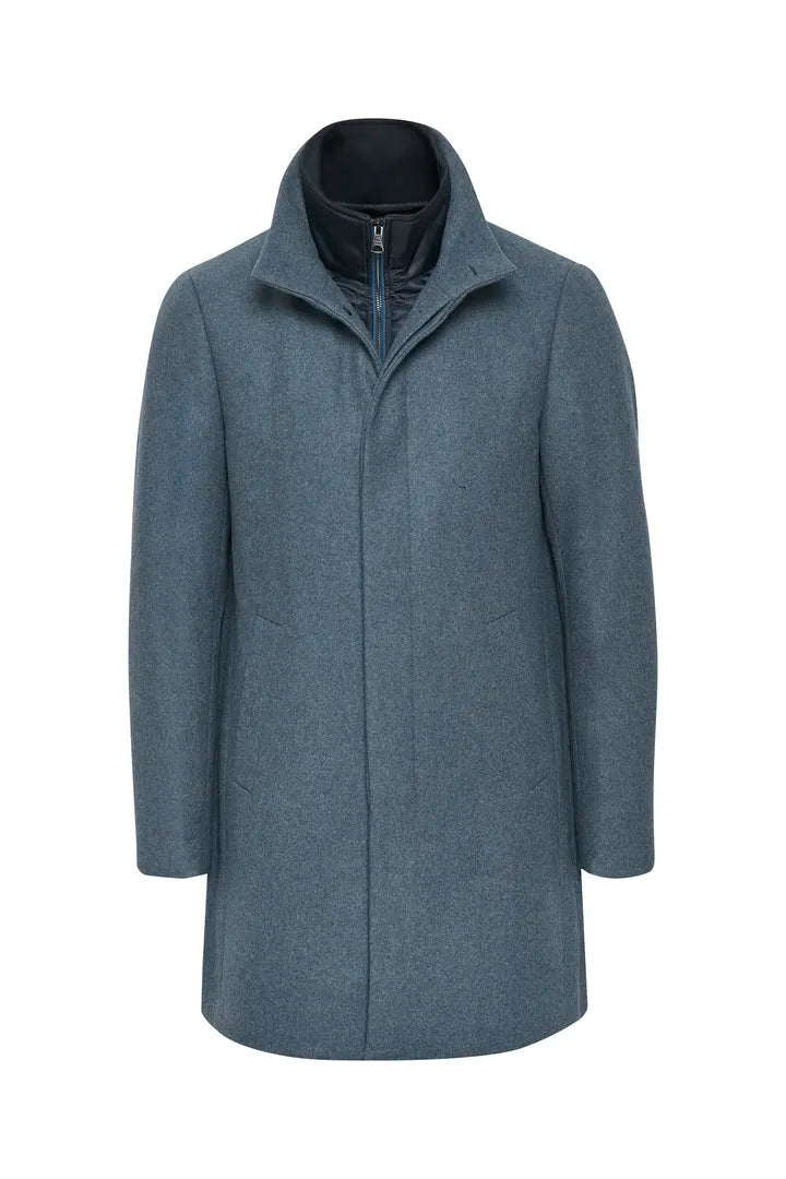 Wollmantel Blau