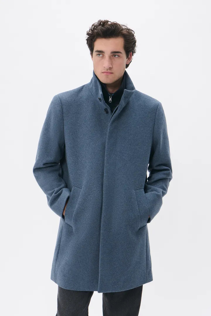 Wollmantel Blau
