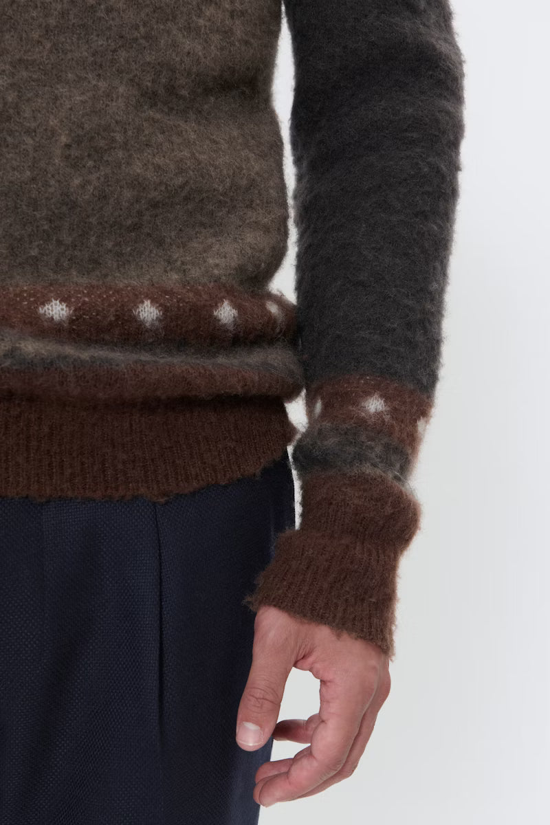 Rollkragen-Strickpullover Braun