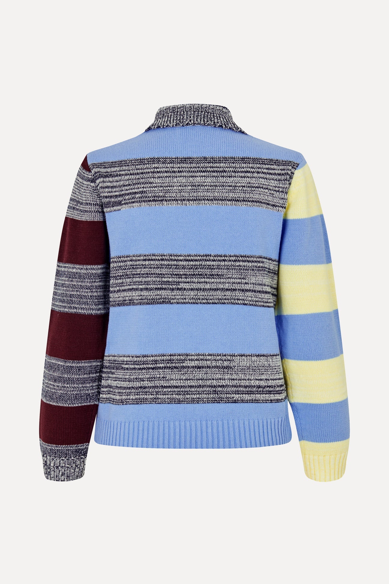 Strickpullover Mix Stripe Polo Collar Sweater - Multistripes Blue Mix