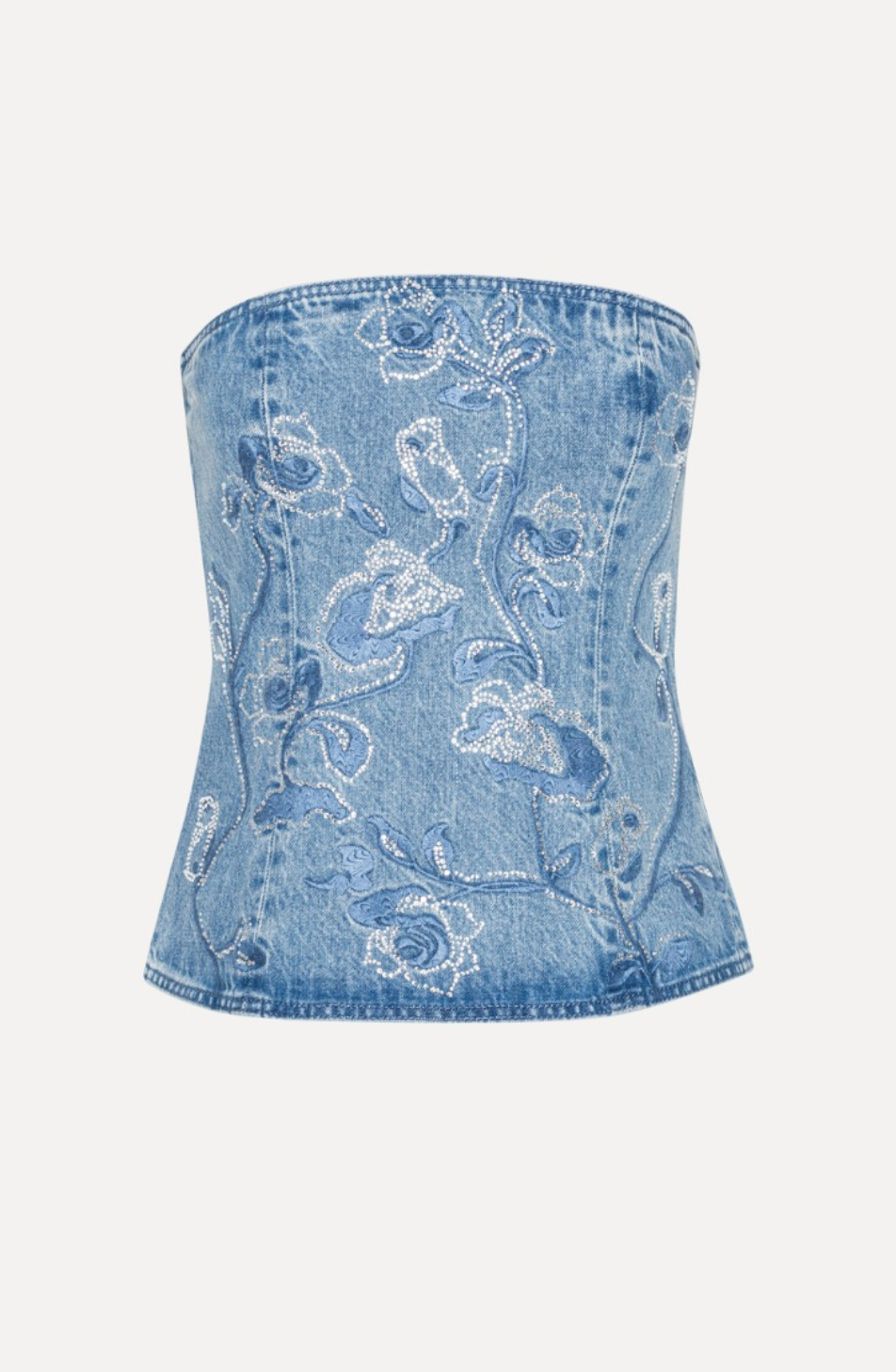 Rhinestone Jeans Top