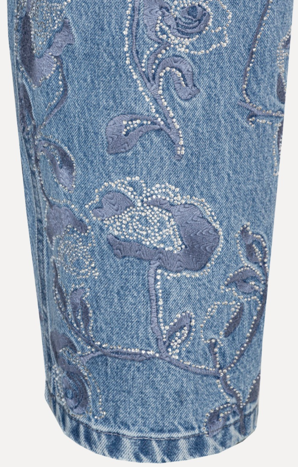 Rhinestone Wide Leg Jeans