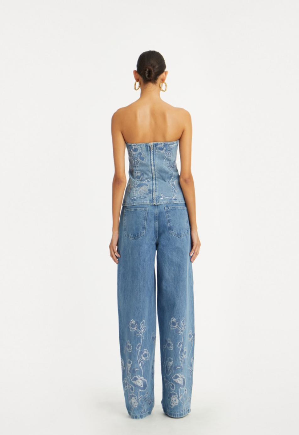 Rhinestone Wide Leg Jeans