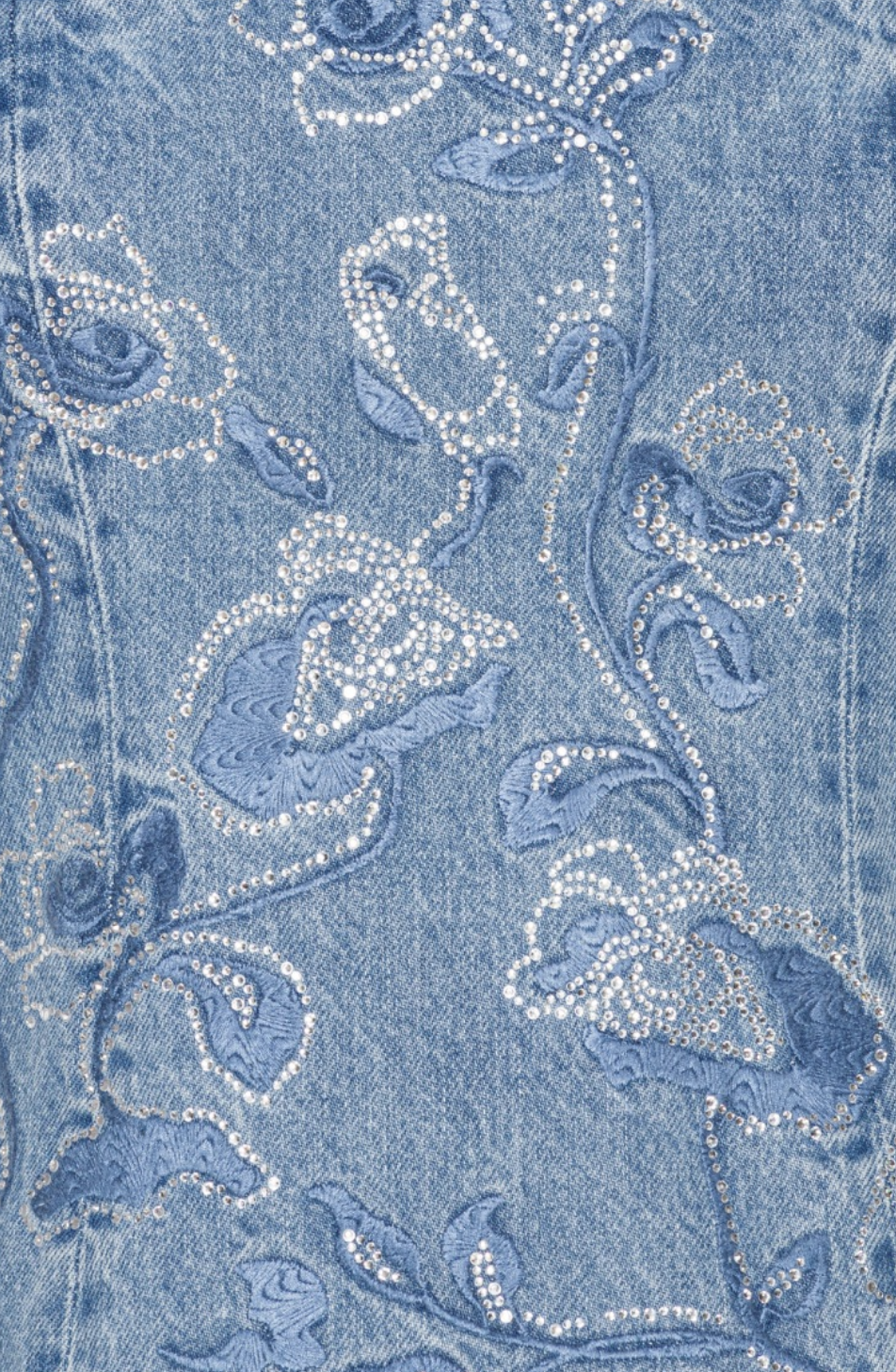Rhinestone Jeans Top