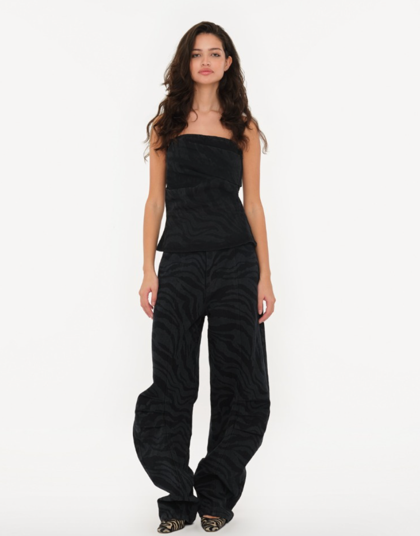 Twill Cargo Pants Black Zebra