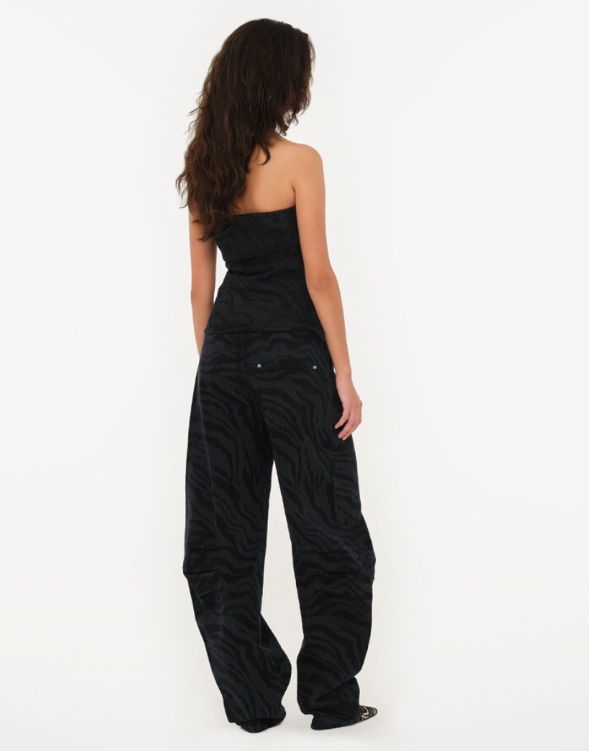 Twill Cargo Pants Black Zebra