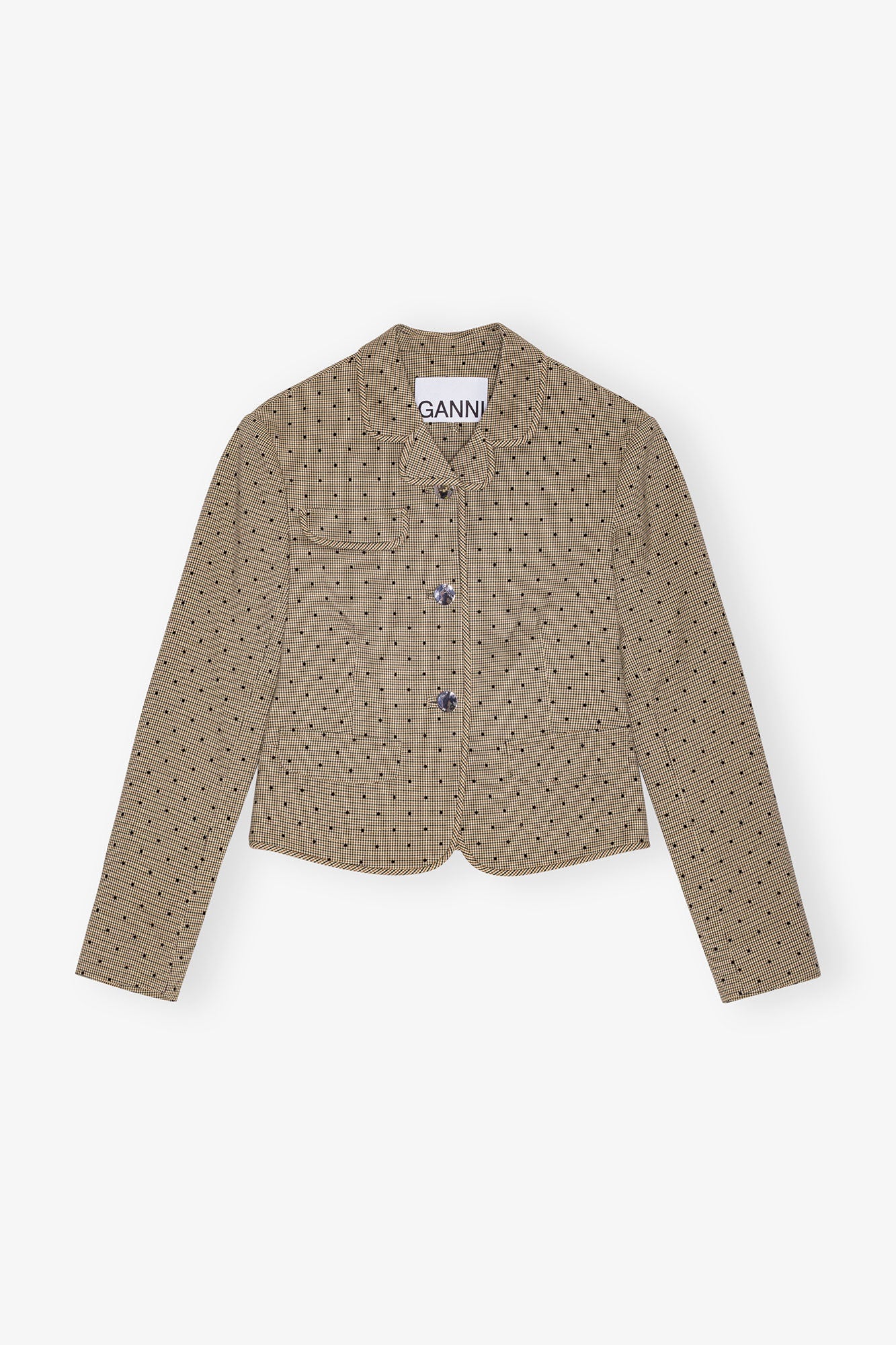 Karierter Blazer aus beflocktem Anzugstoff
