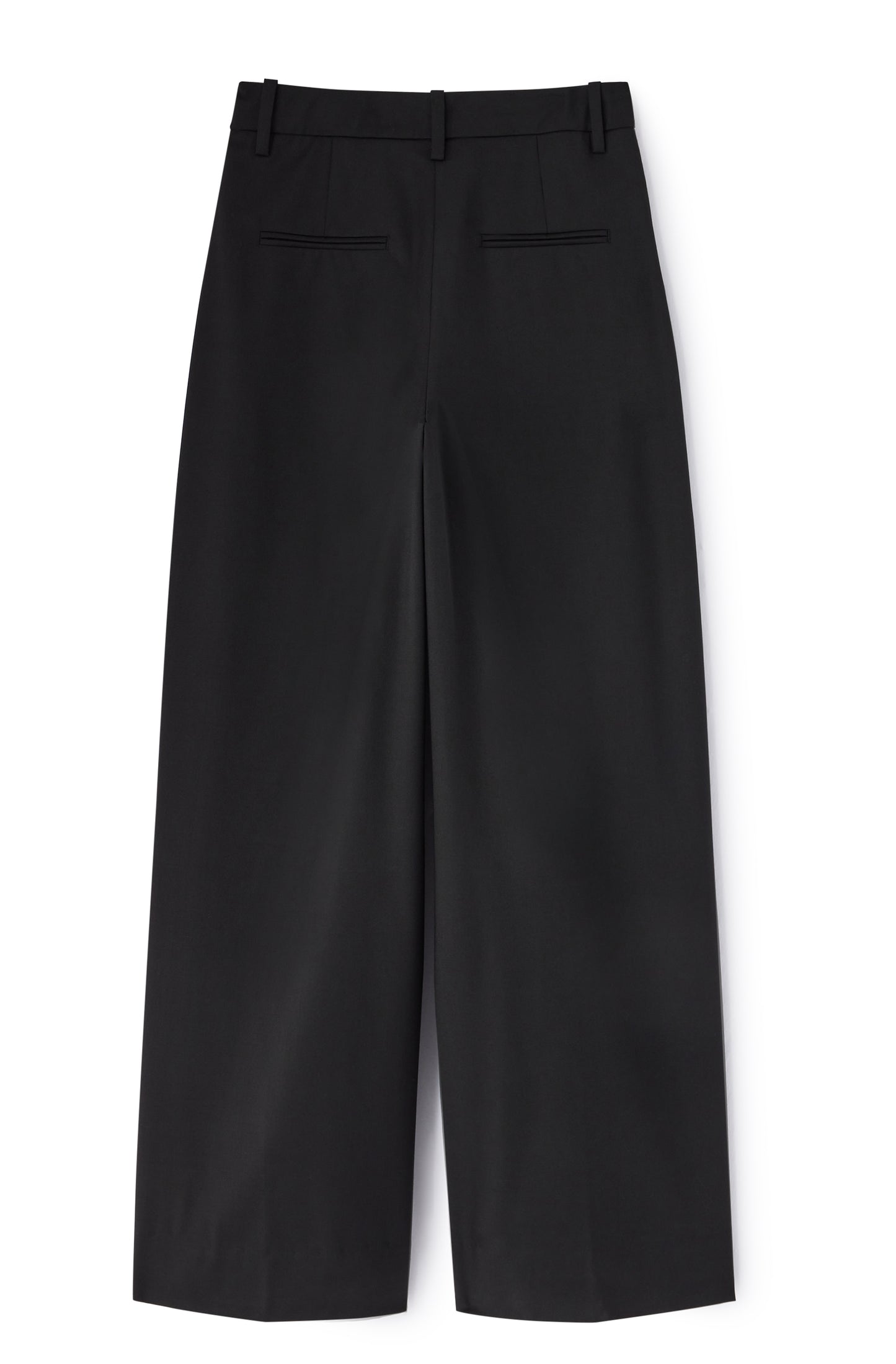 Calendered Wool Mid Waist Pants