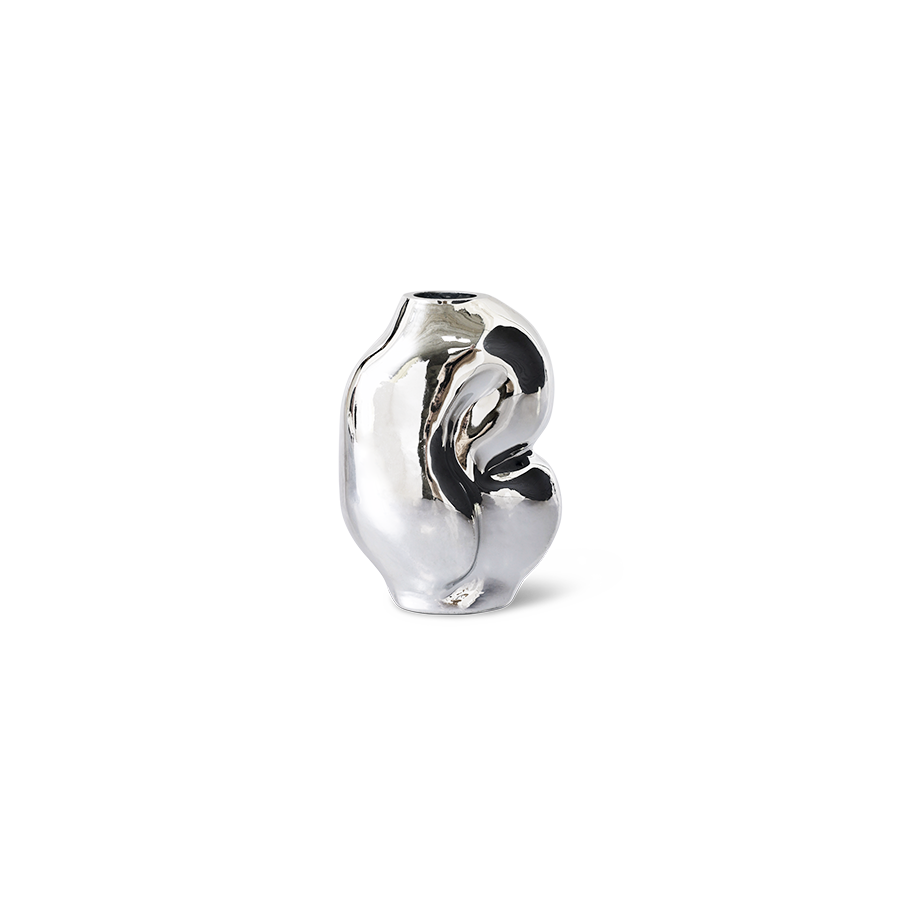 Small Vase Gleam Glass Chrome