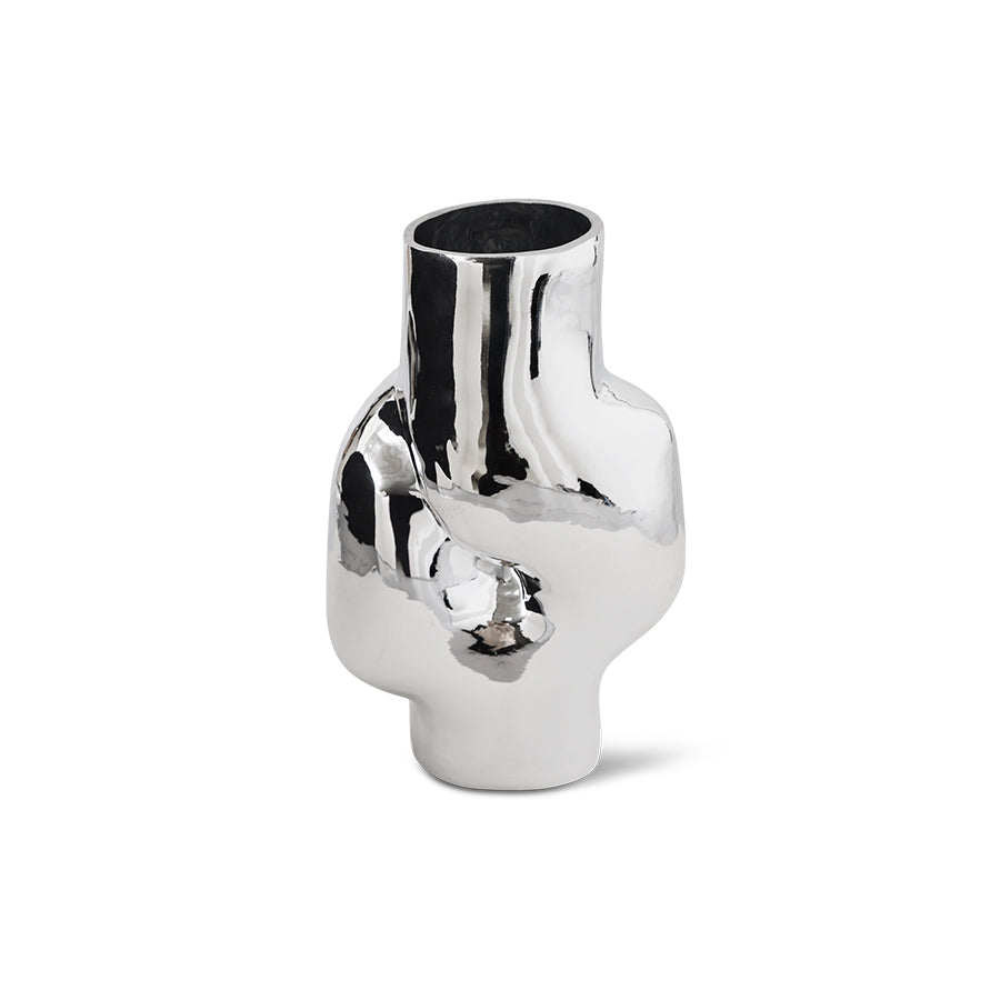 High Vase Gleam Glass Chrome