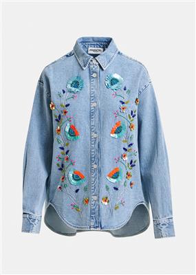 Jeanshemd mit Pailetten