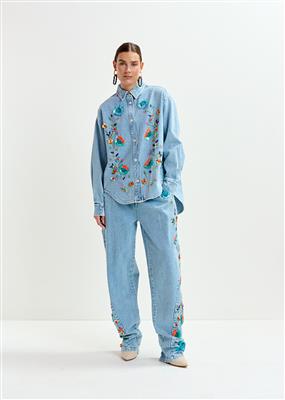 Jeanshemd mit Pailetten