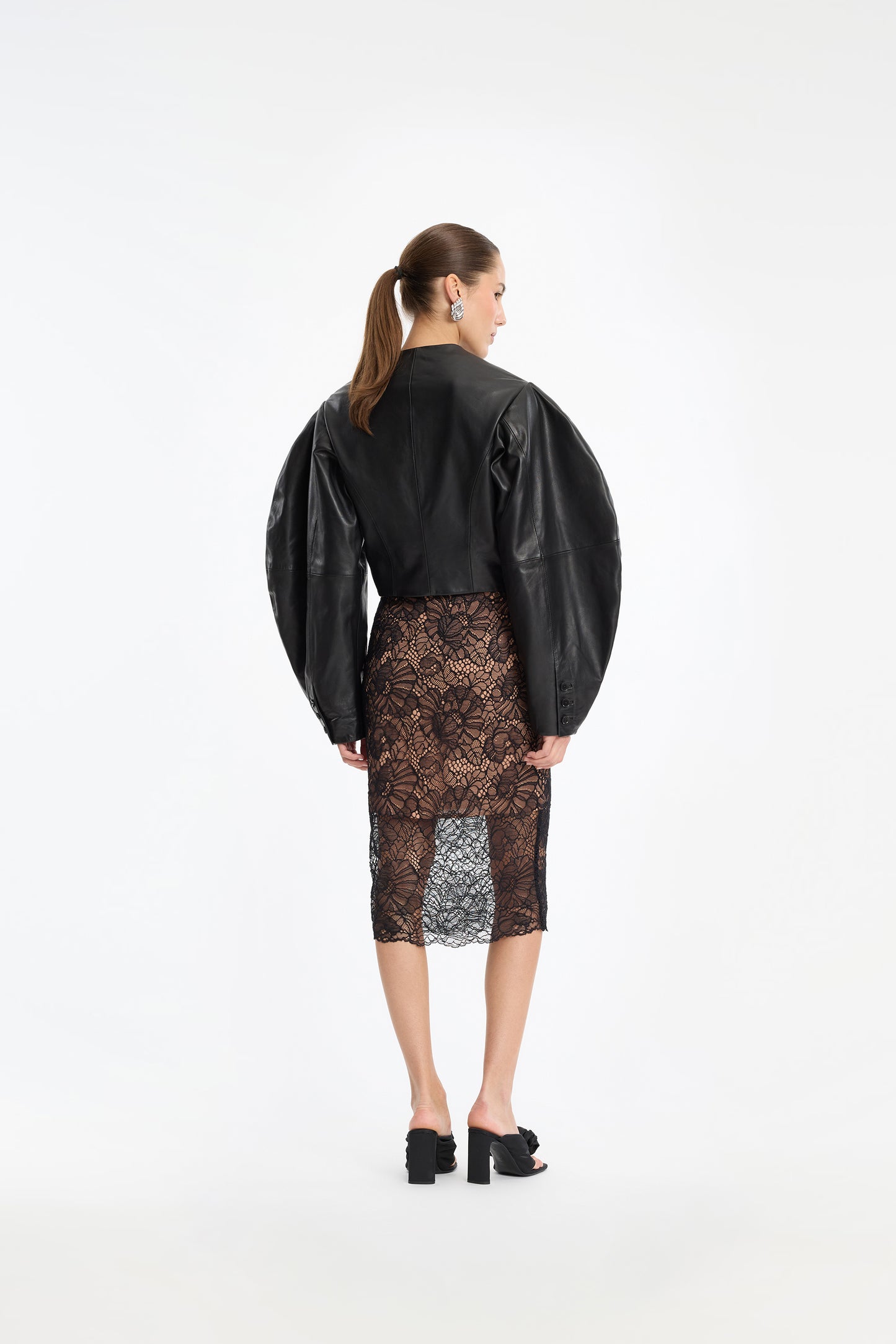 LACE MIDI PENCIL SKIRT