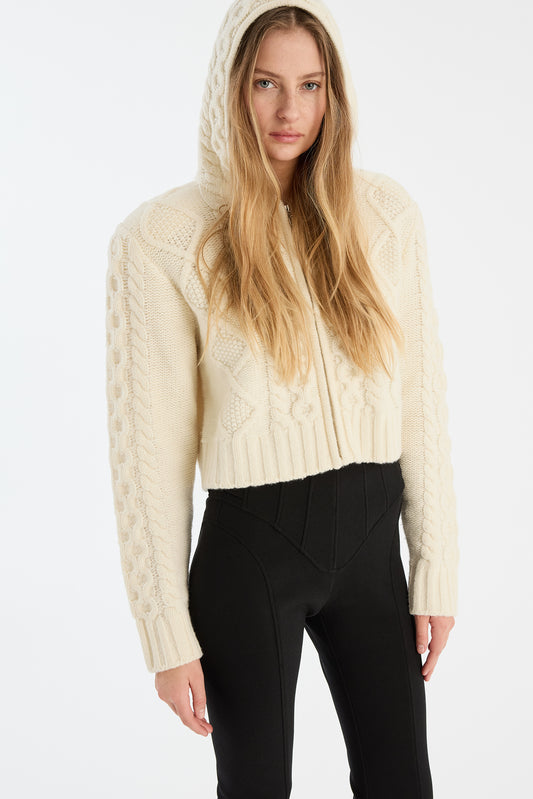 Knit Cable Zip Cardigan