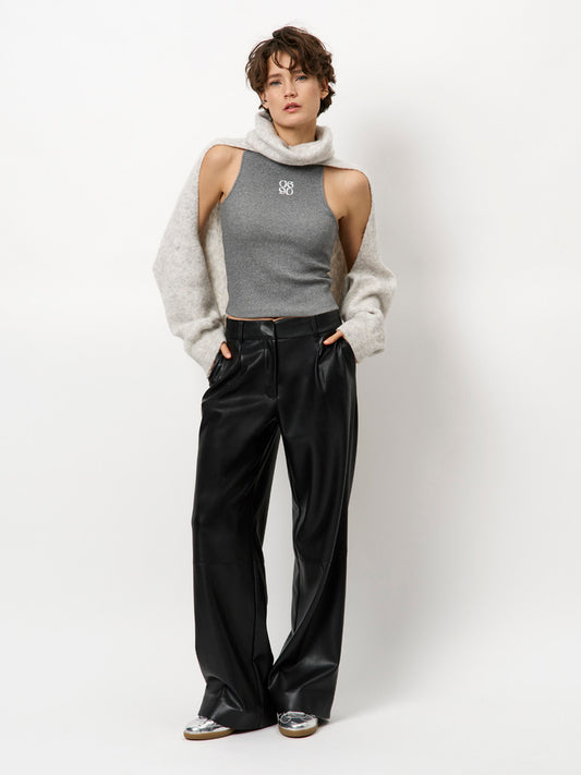 Cropped-Bolero-Cardigan Grau