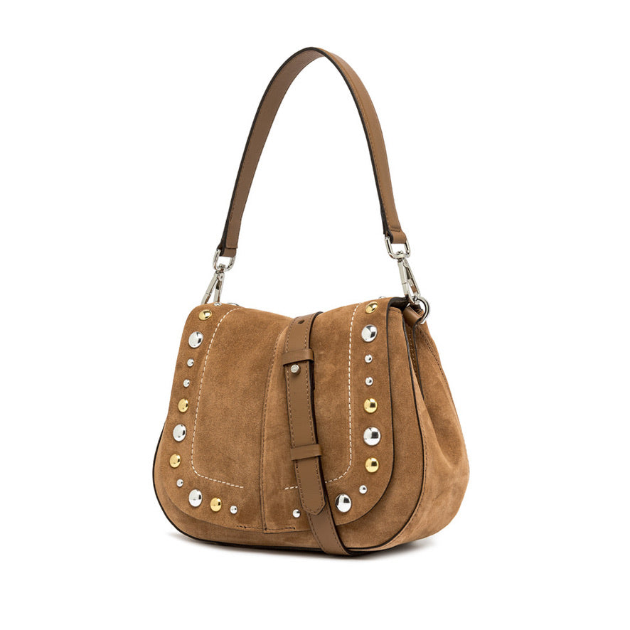 Handtasche Gianni Chiarini Helena Round Suede Studs Caramel