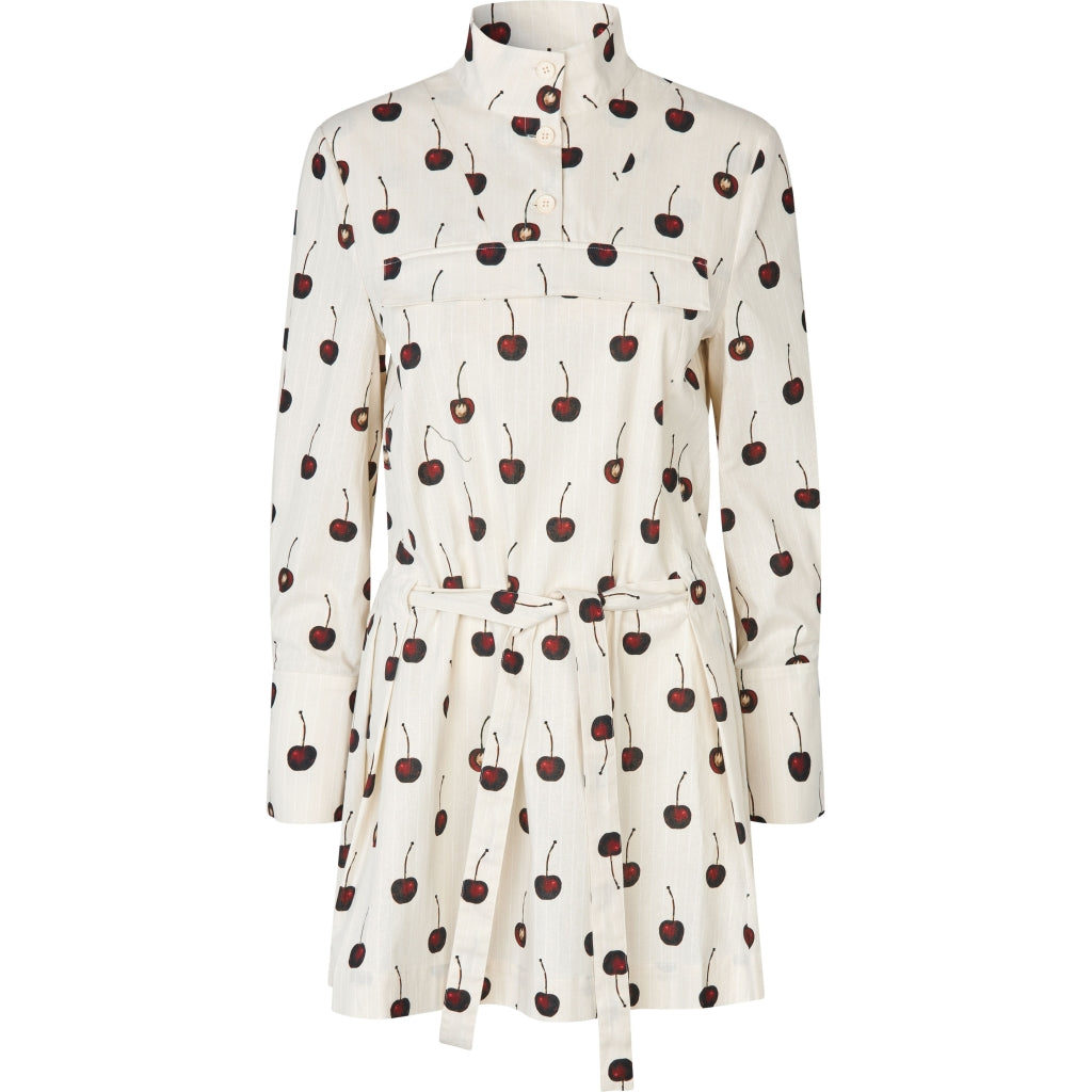 Pullover Parka Dress Crisp Stripe Shirting