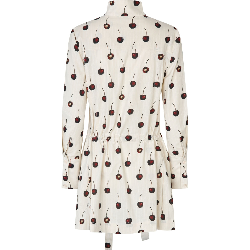 Pullover Parka Dress Crisp Stripe Shirting