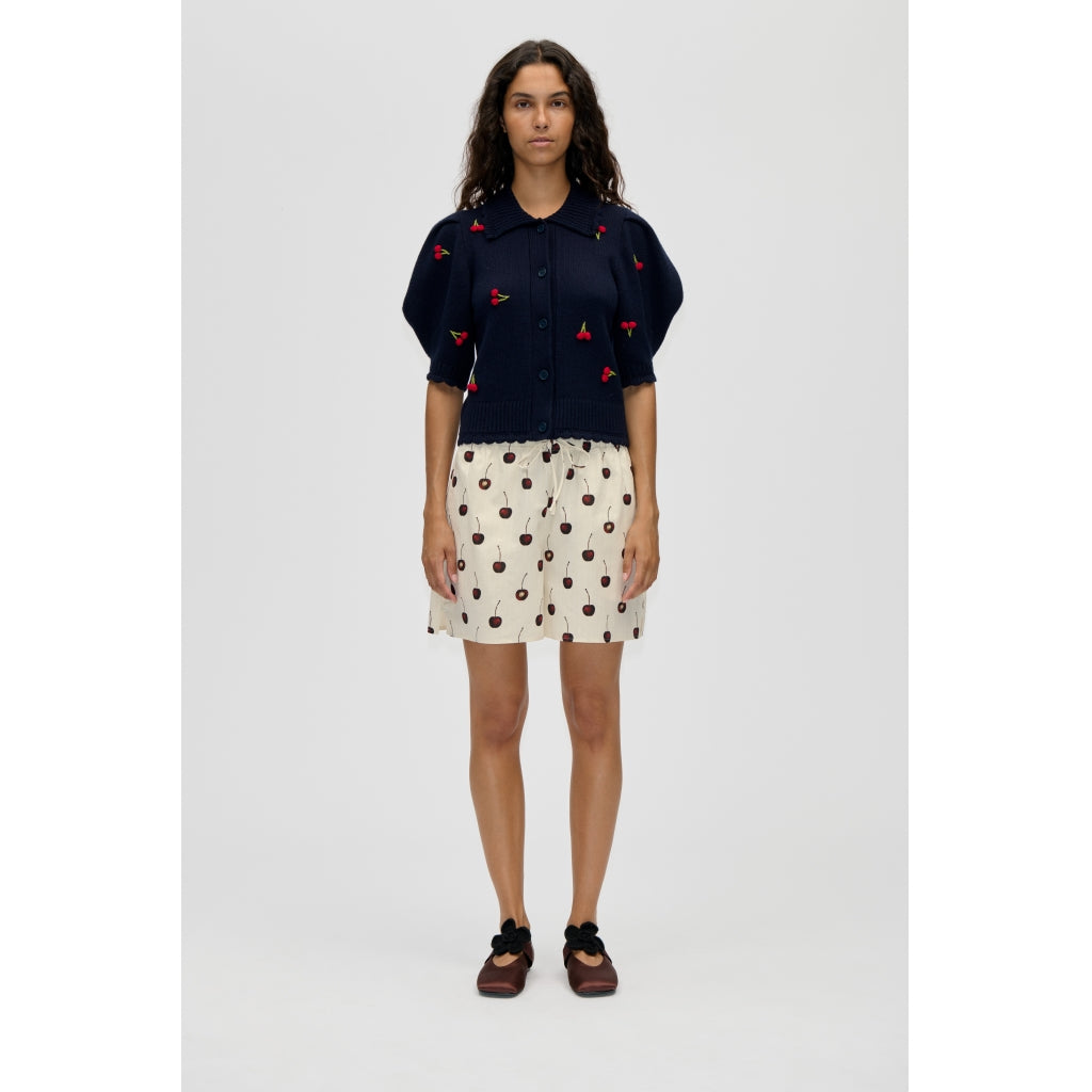 Bobble Knit Polo Cardigan