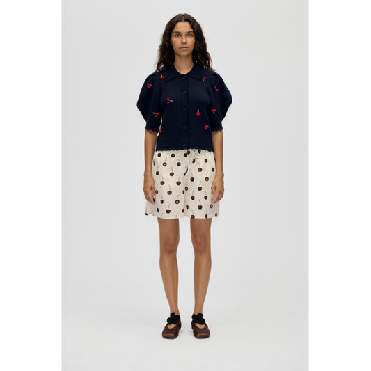 Bobble Knit Polo Cardigan
