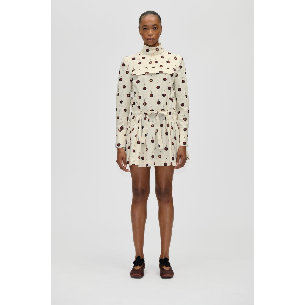 Pullover Parka Dress Crisp Stripe Shirting