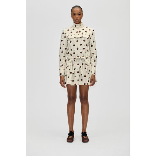 Pullover Parka Dress Crisp Stripe Shirting