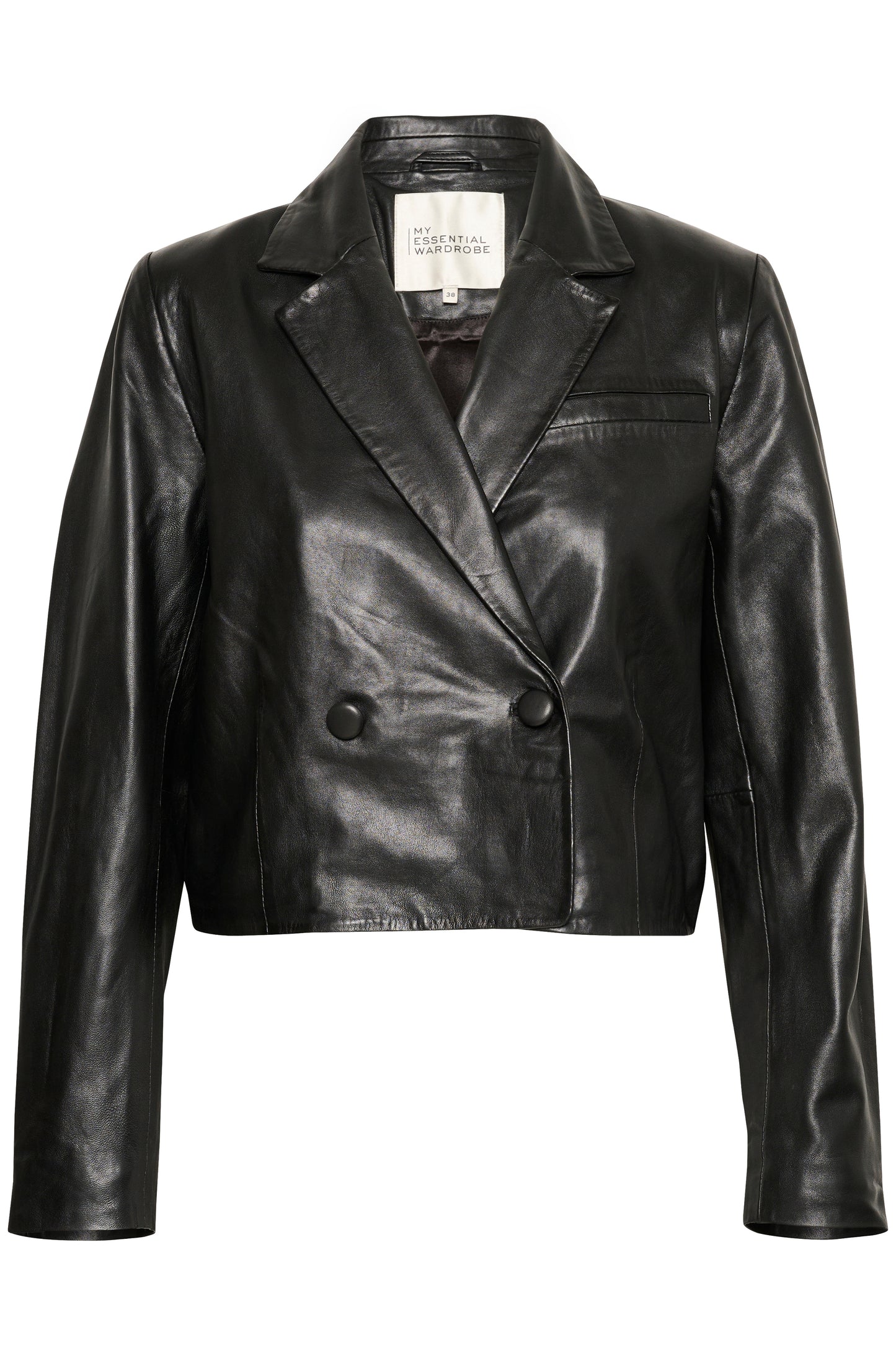 Leder Blazer Cropped