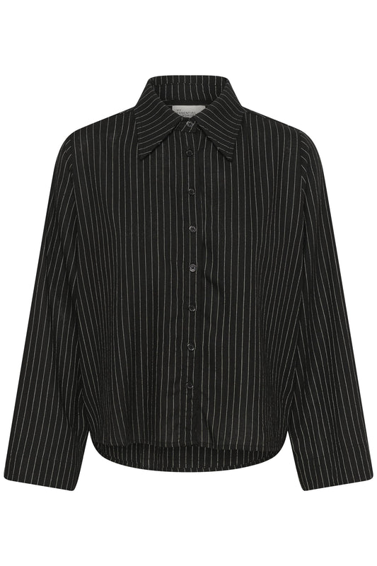 Hemd JeannieMW Black With Oatmeal Stripe