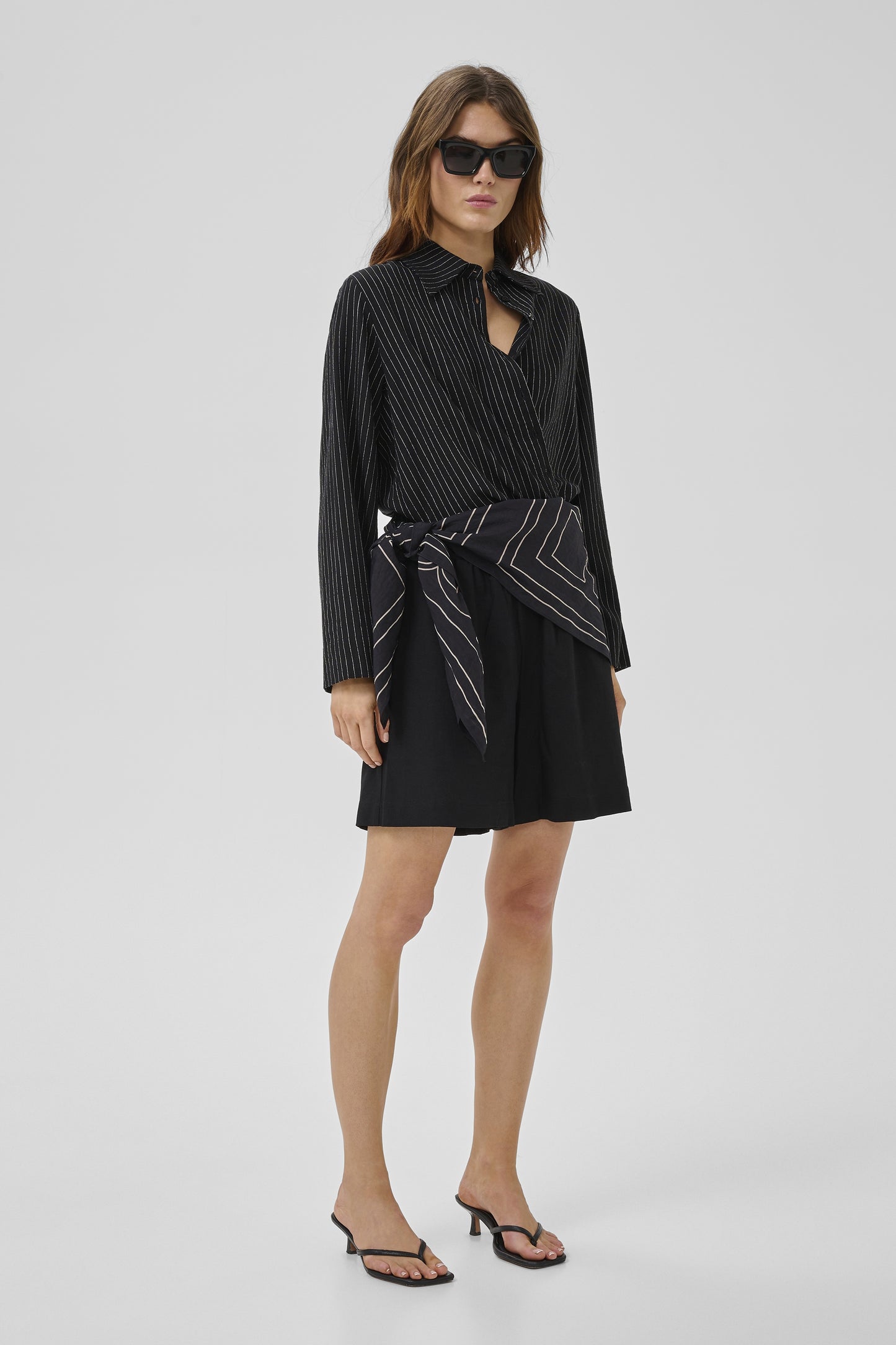 Hemd JeannieMW Black With Oatmeal Stripe