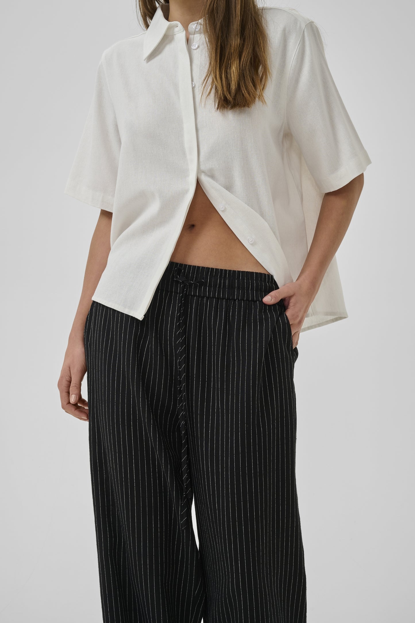 Pants JeannieMW Black With Oatmeal Stripe