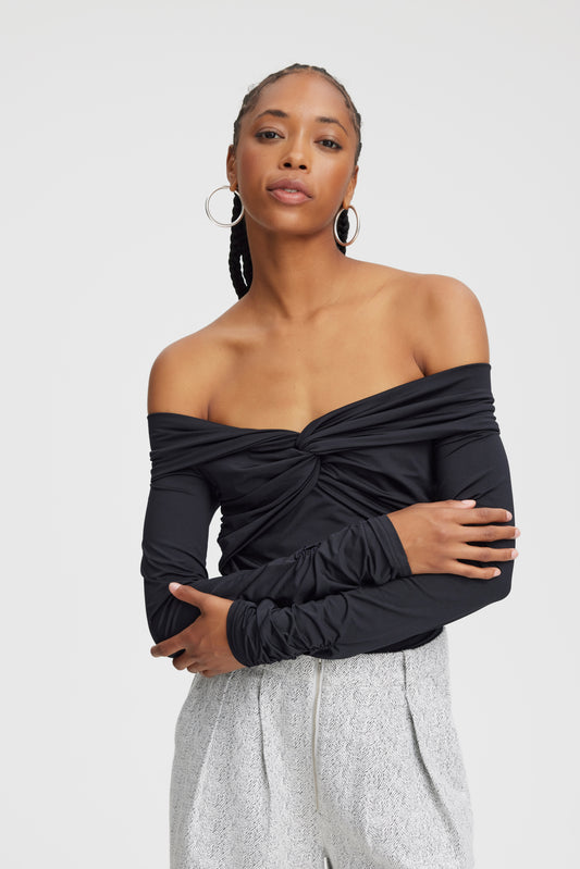 Off Shoulder Bluse InaraGZ  black