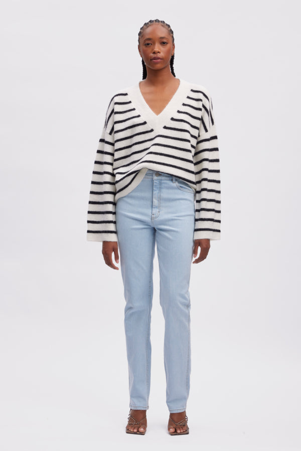 V-Neck Strickpulli AlphaGZ Striped