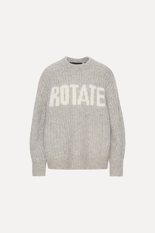 Strickpulli Knitted Logo Sweater Charcoal Grey