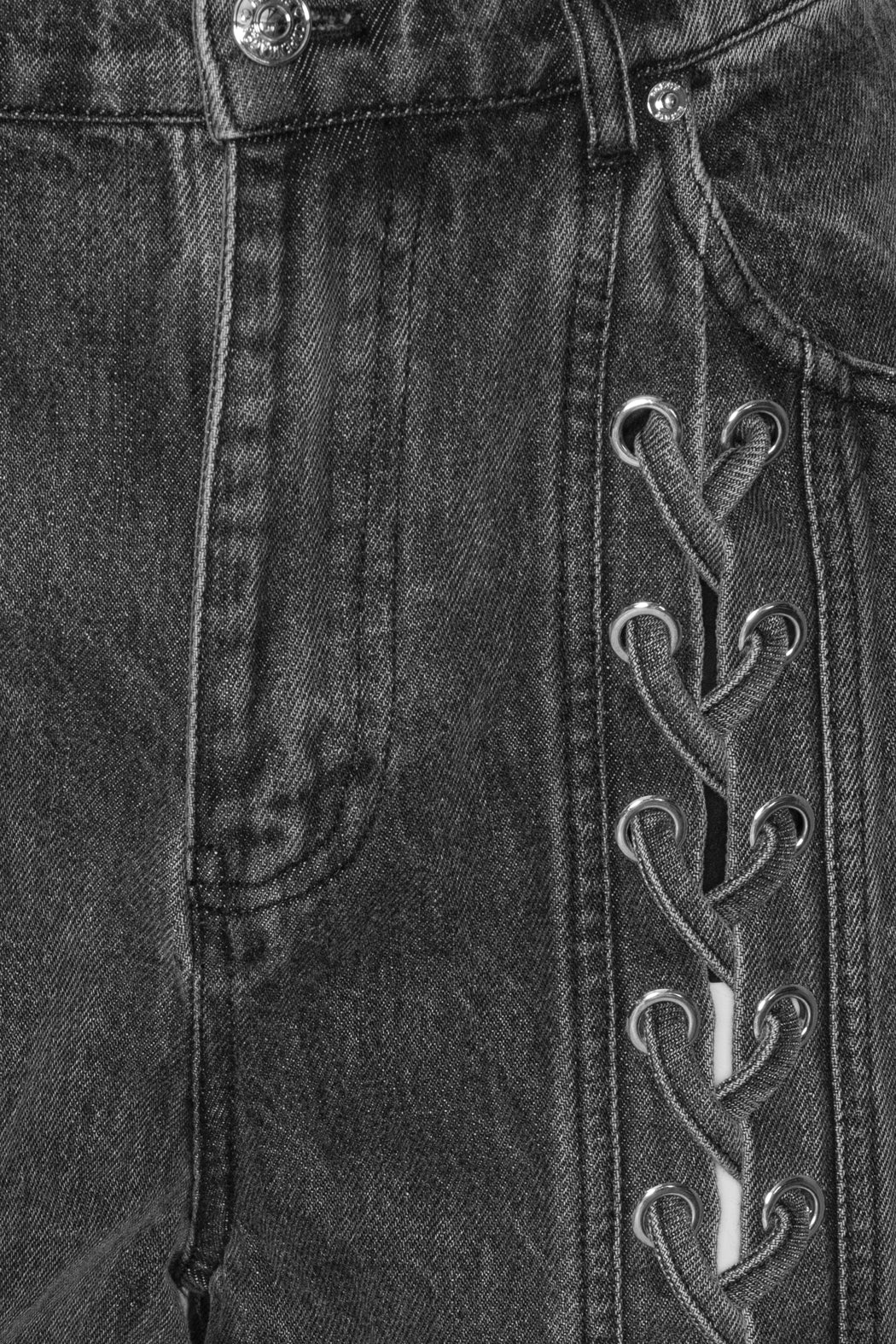 Denim Lace Leg Pants