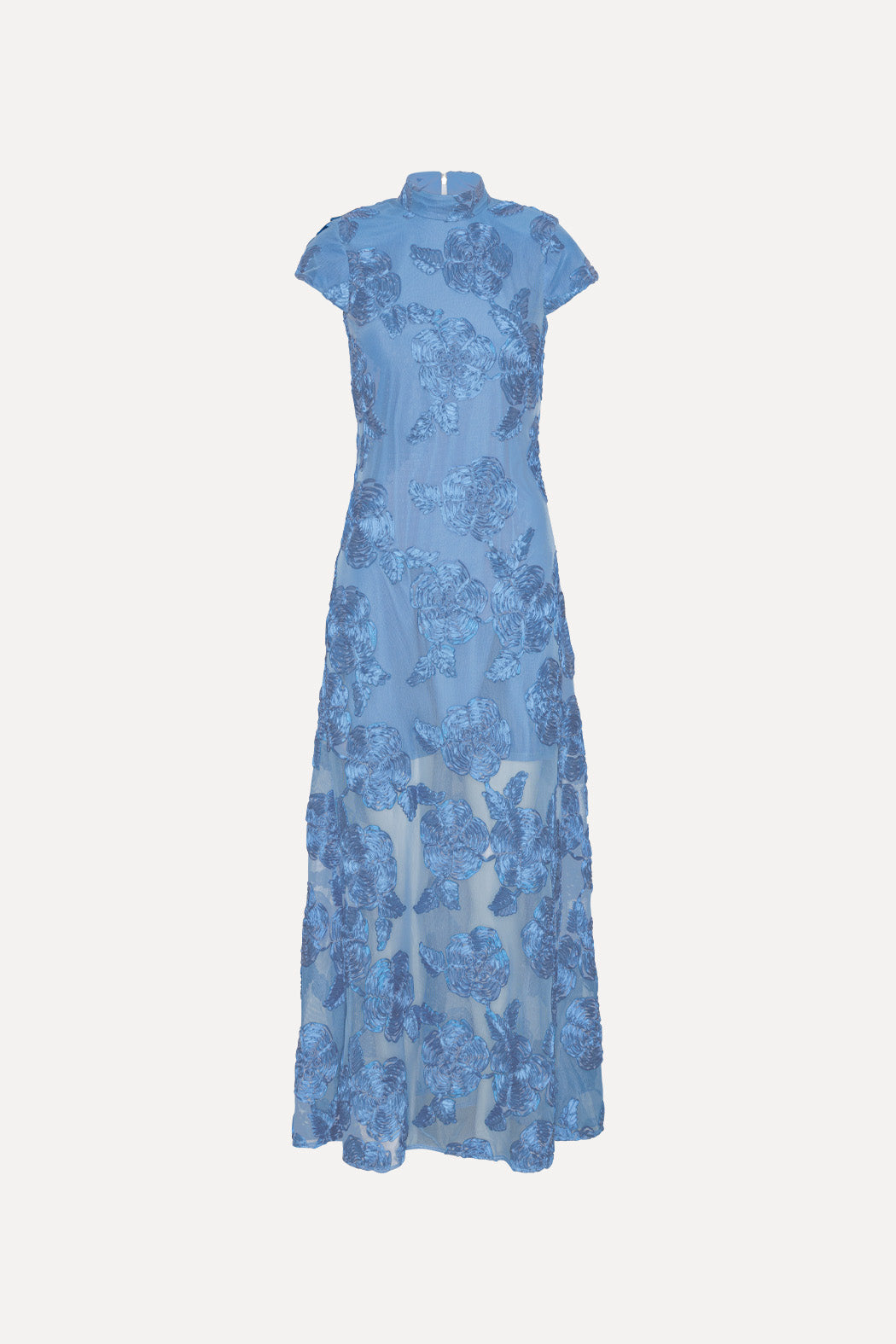 Mesh Capsleeve Maxi Dress