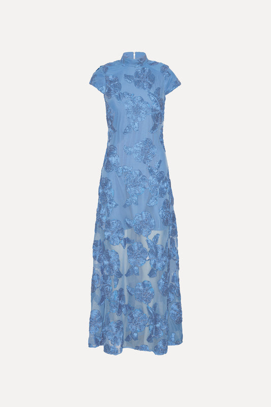 Mesh Capsleeve Maxi Dress