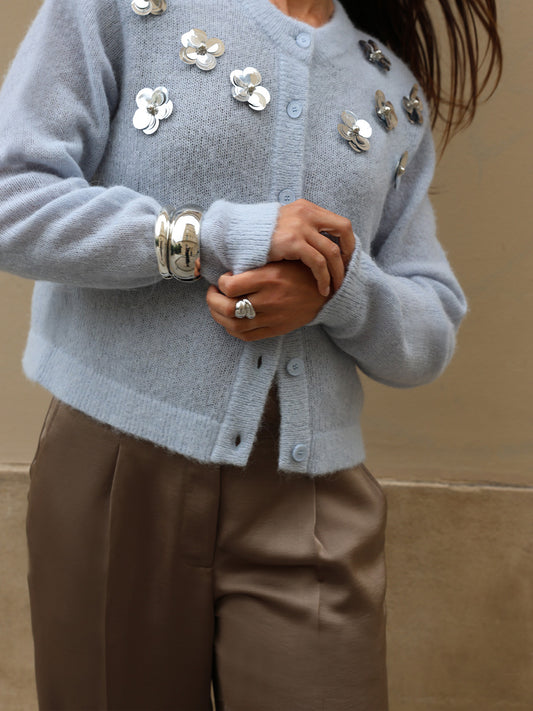 Strickcardigan Mit Pailetten Cloud Blue