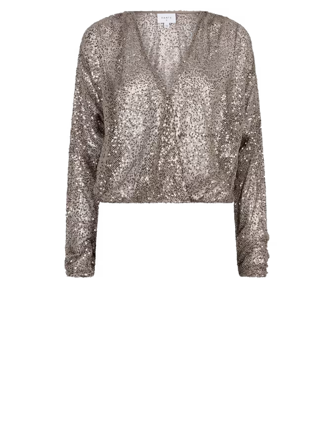 Cropped Pailletten-Cardigan Stone