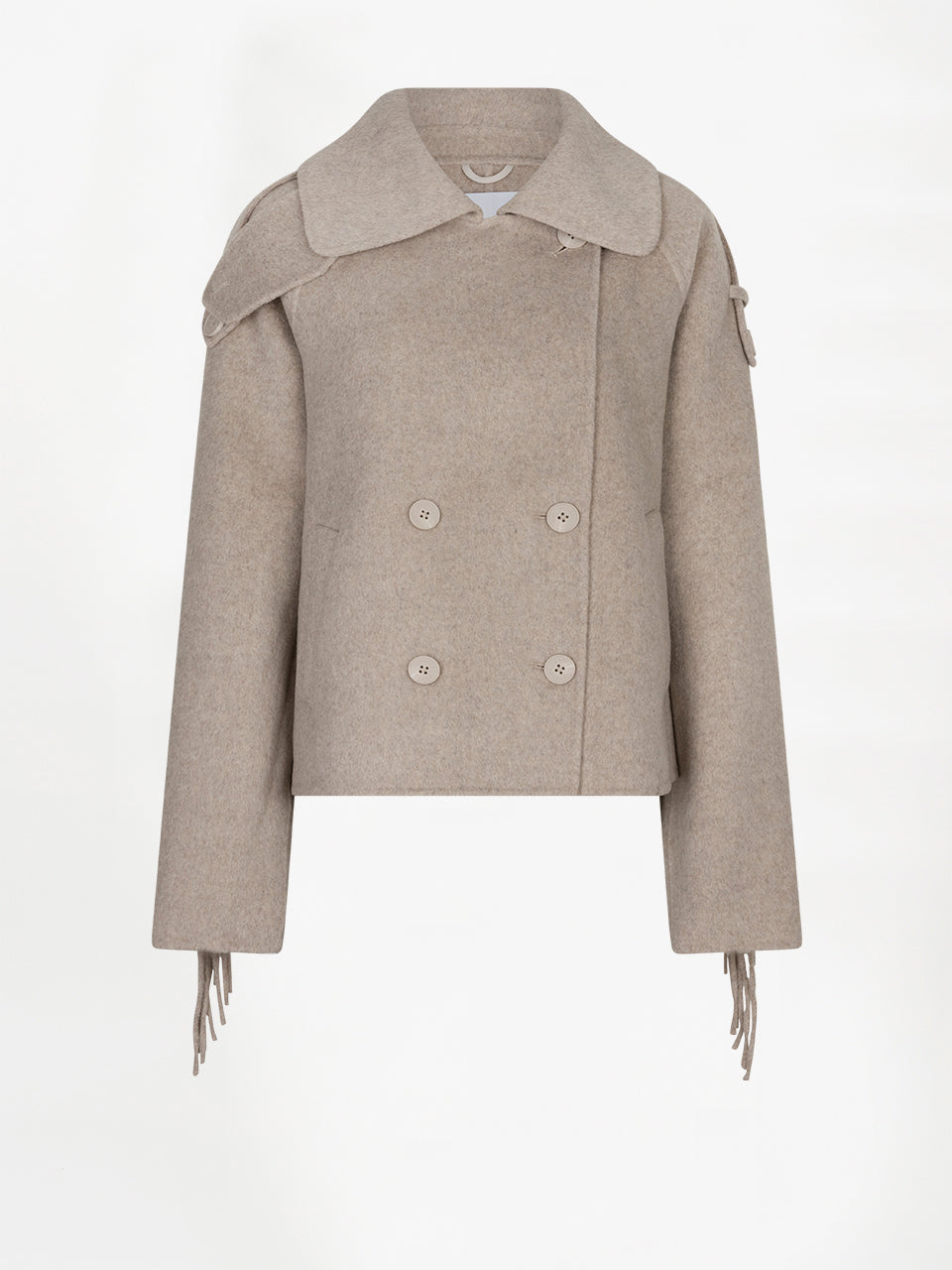 Fringe Coat Warm Greige