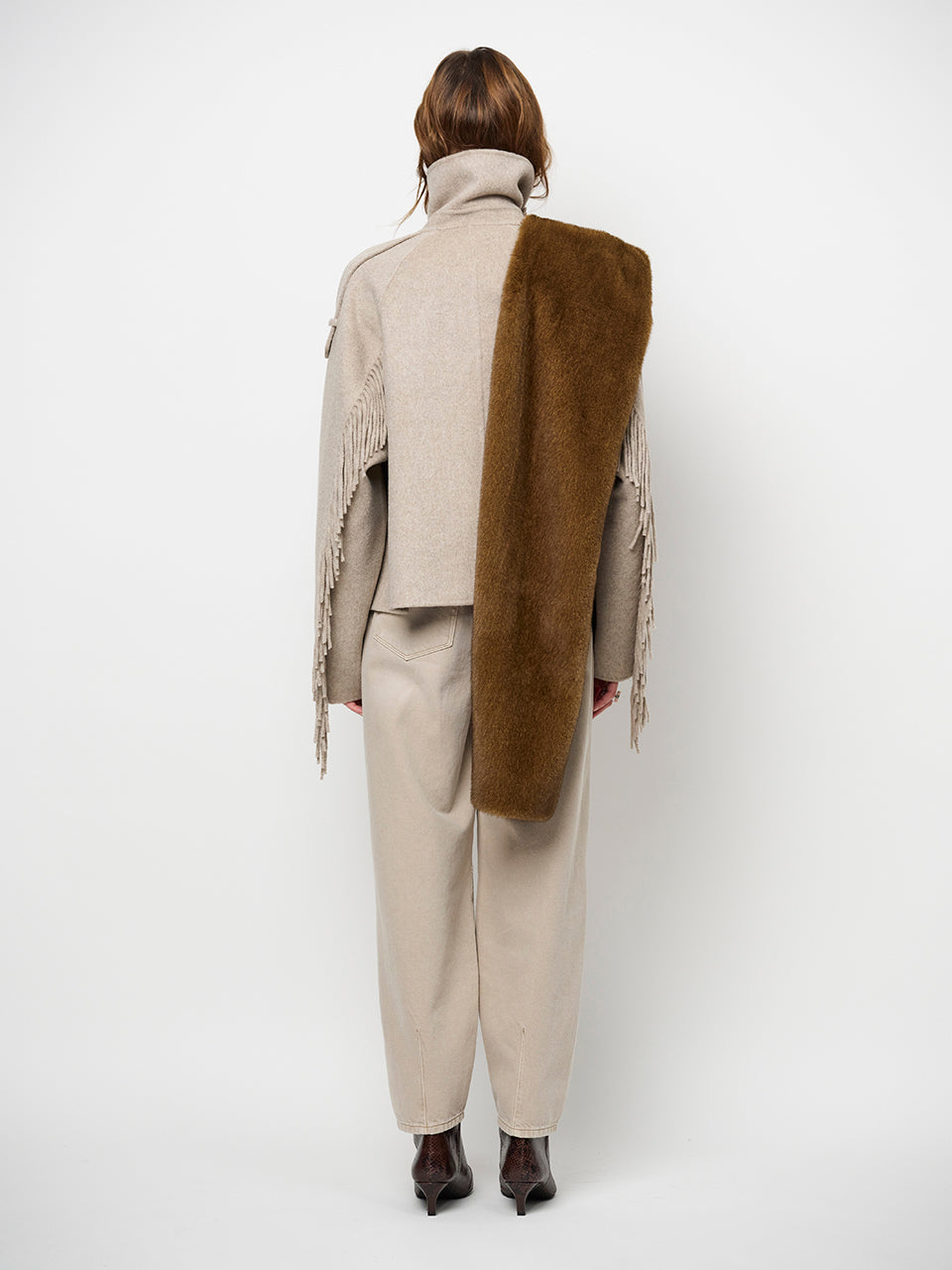 Fringe Coat Warm Greige