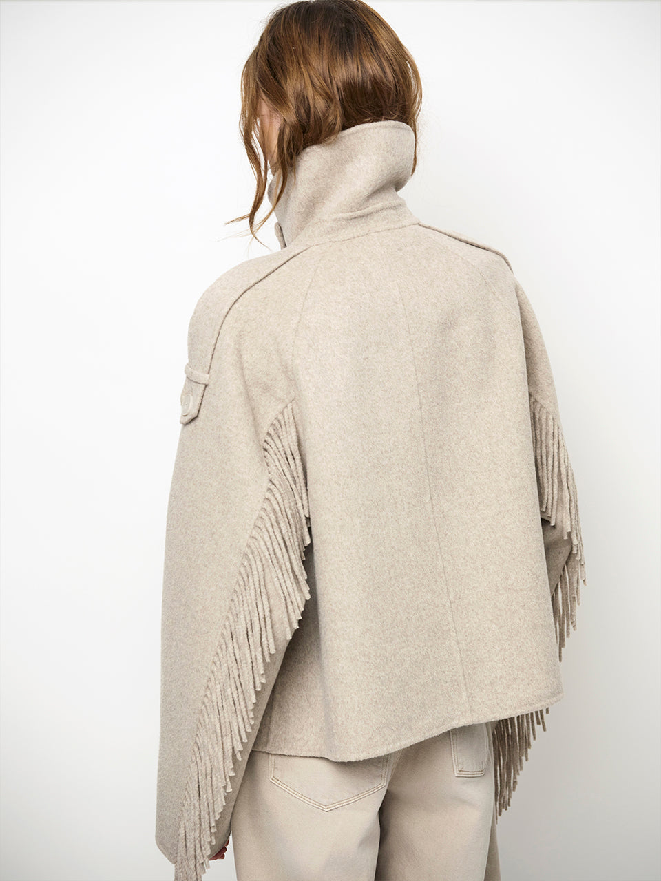 Fringe Coat Warm Greige
