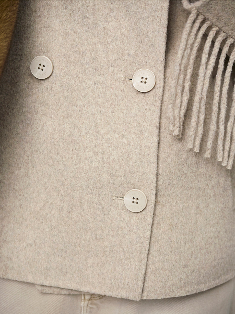 Fringe Coat Warm Greige
